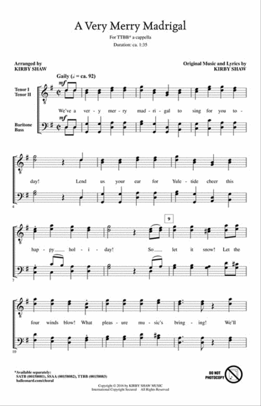 A Very Merry Madrigal TTBB scores gallery preview page 2