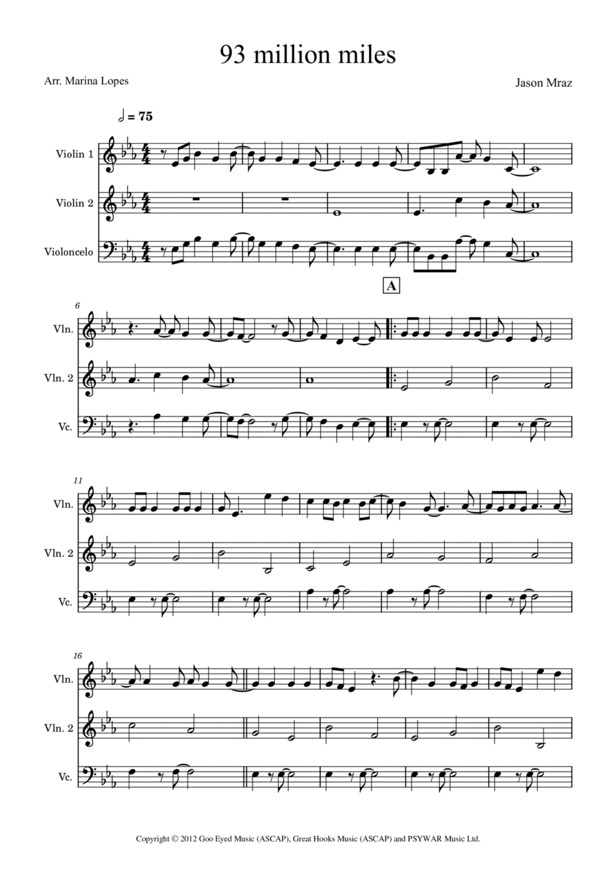 93 Million Miles Small Ensemble scores gallery preview page 1