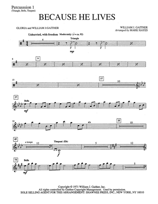 Because He Lives - Percussion 1