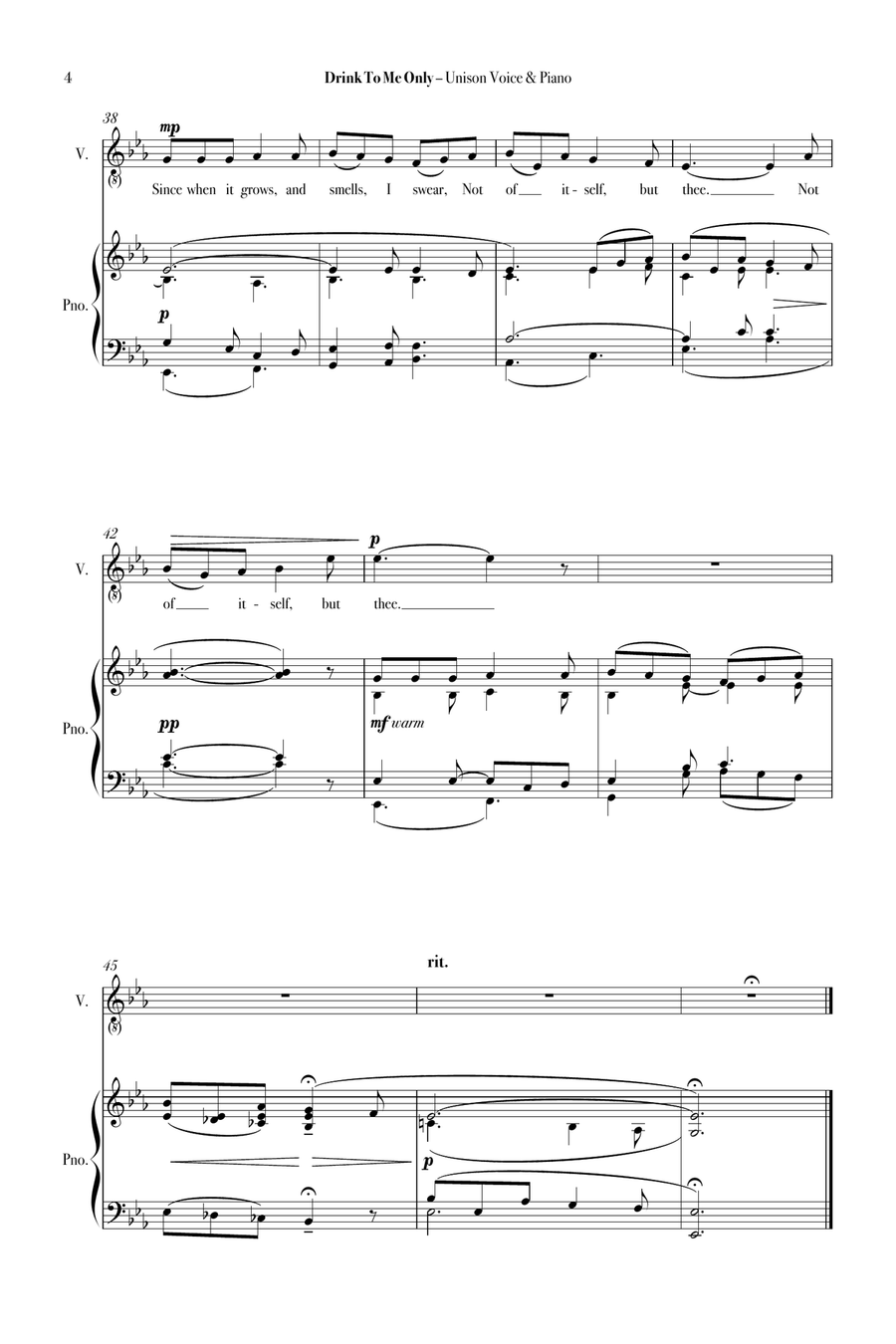 Drink To Me Only Drink To Me Only Unison Choir scores gallery preview page 6