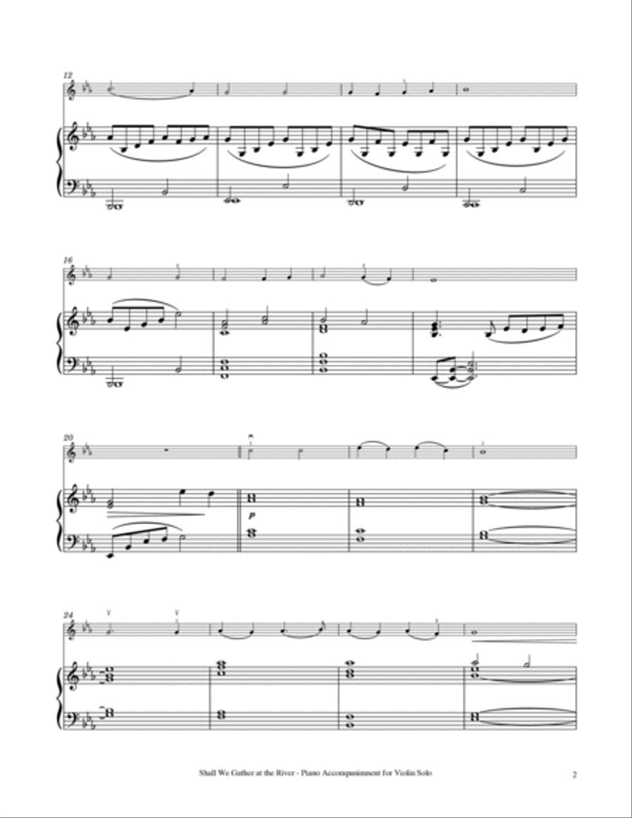 Shall We Gather at the River - Violin Solo with Piano Accompaniment Violin Solo scores gallery preview page 3