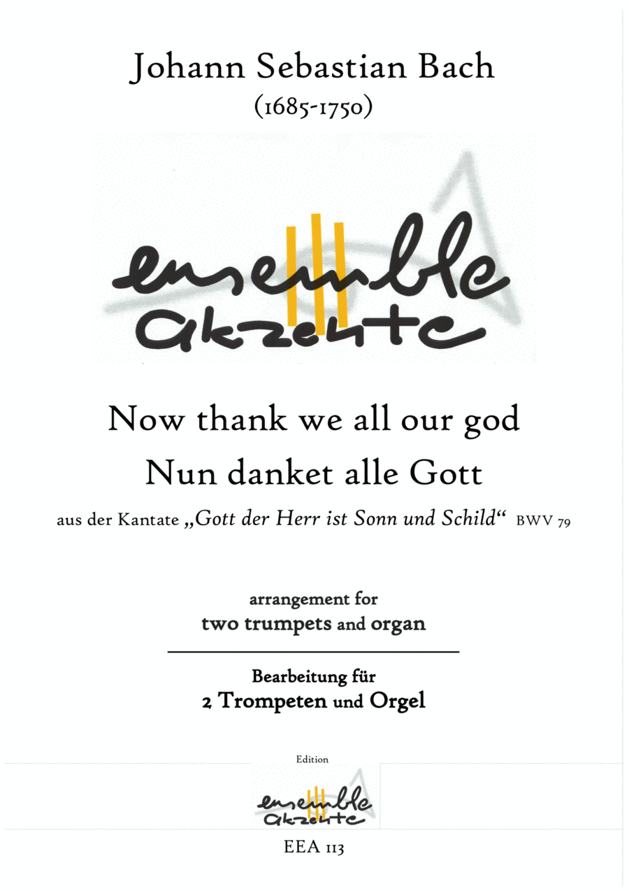 Now thank we all our god from cantata BWV 79 - arrangement for two trumpets and organ