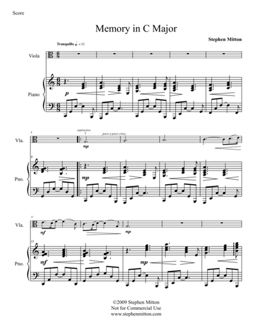 Memory in C Major (Viola Solo)