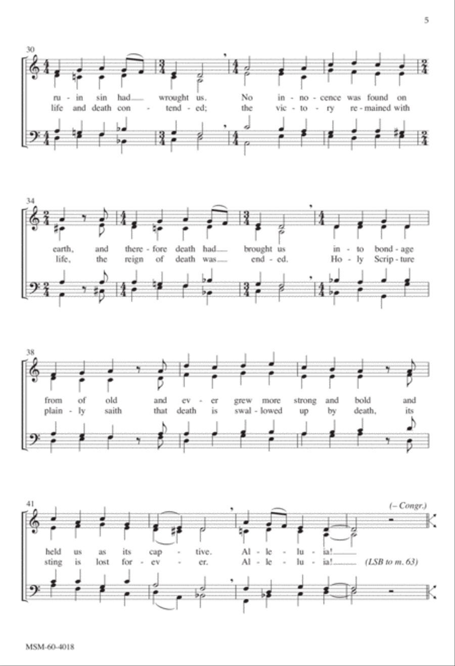 Christ Jesus Lay in Death's Strong Bands 4-Part scores gallery preview page 5