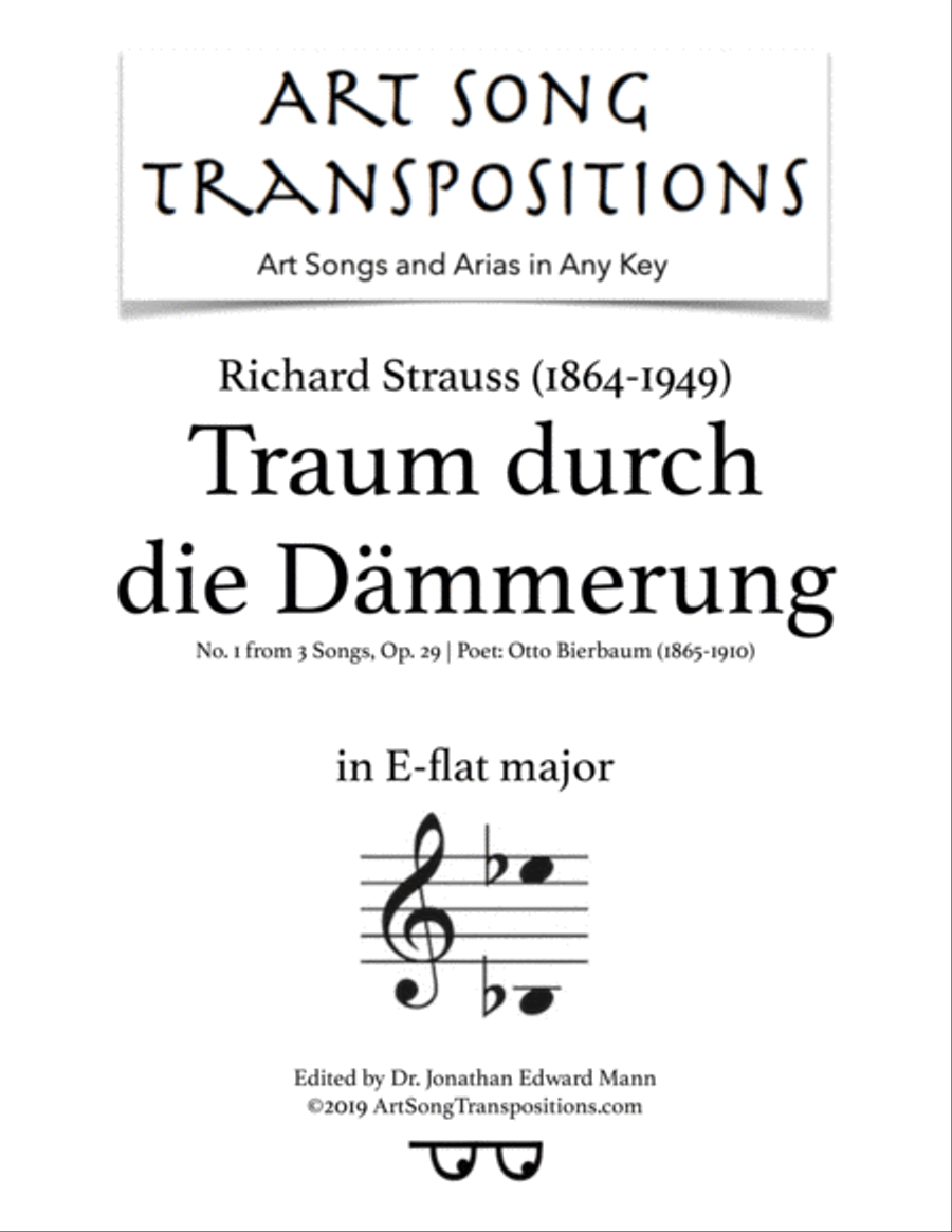 Traum durch die Dämmerung, Op. 29 no. 1 (transposed to E-flat major)