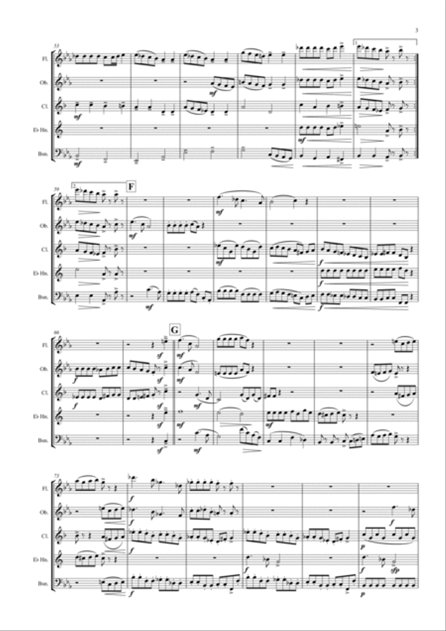 Divertimento No.1 in Eb major “Eine Kleine Tyne Musik” - wind quintet Woodwind Quintet scores gallery preview page 4