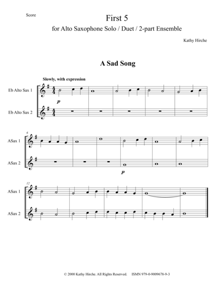 First5 - Alto Saxophone - Solo, Duet or 2-part Ensemble image number null