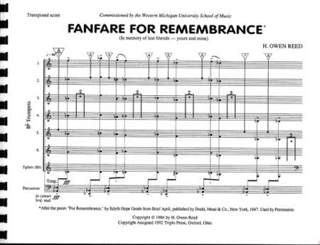 Fanfare for Remembrance