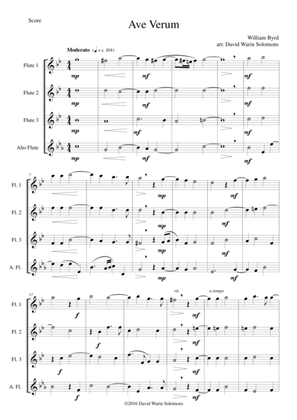 Ave Verum for 3 flutes and alto flute