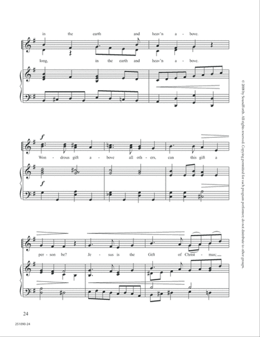 The Gift of Christmas Unison Choir scores gallery preview page 24