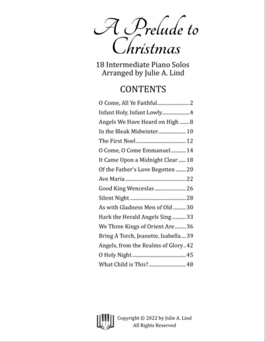 A Prelude to Christmas: 18 Intermediate Piano Solos Piano Solo scores gallery preview page 2