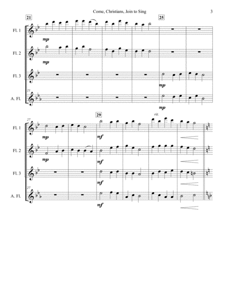 Come, Christians, Join to Sing (Flute Quartet) image number null