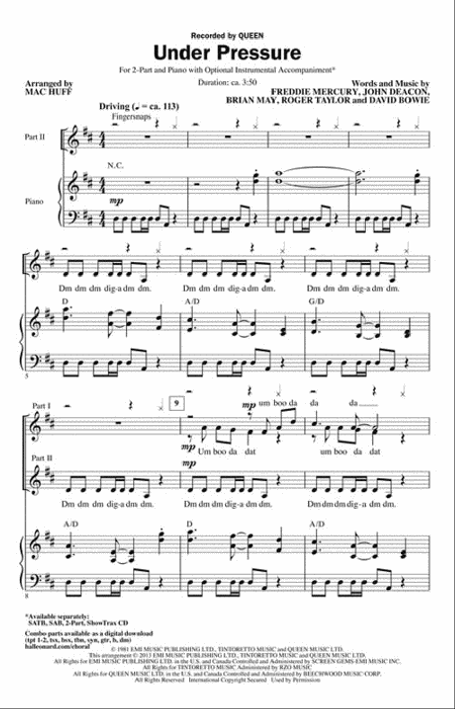 Under Pressure 2-Part scores gallery preview page 2
