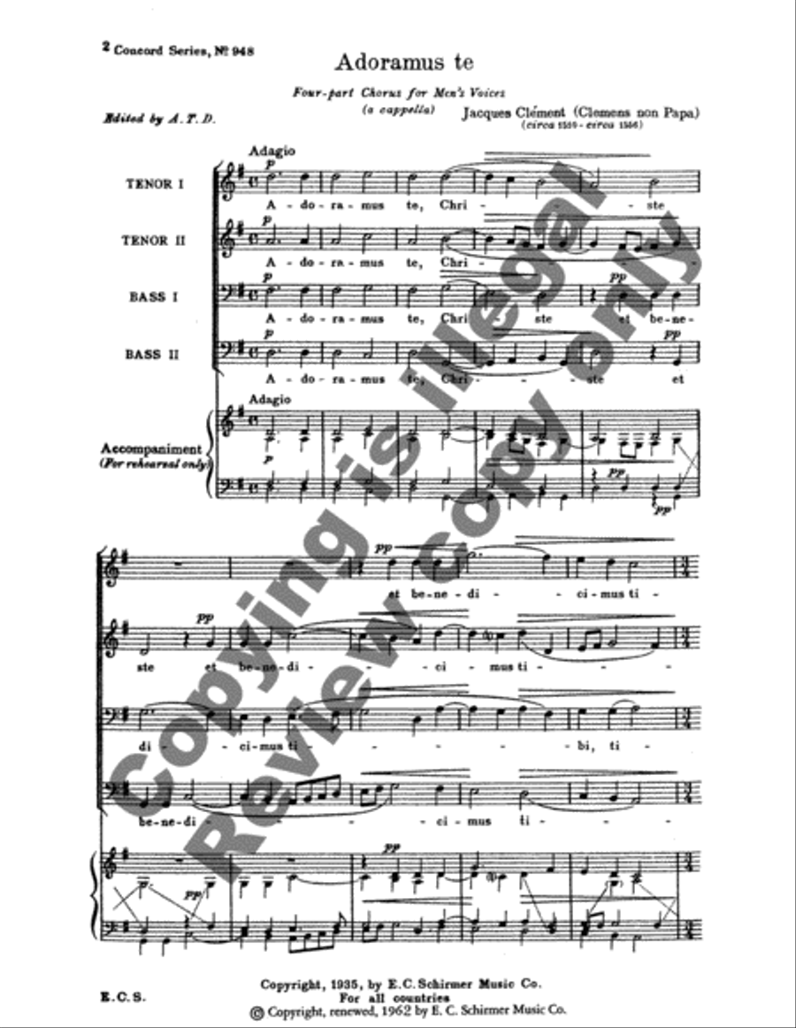 Adoramus te Christe Adoramus te Christe TTBB scores gallery preview page 3