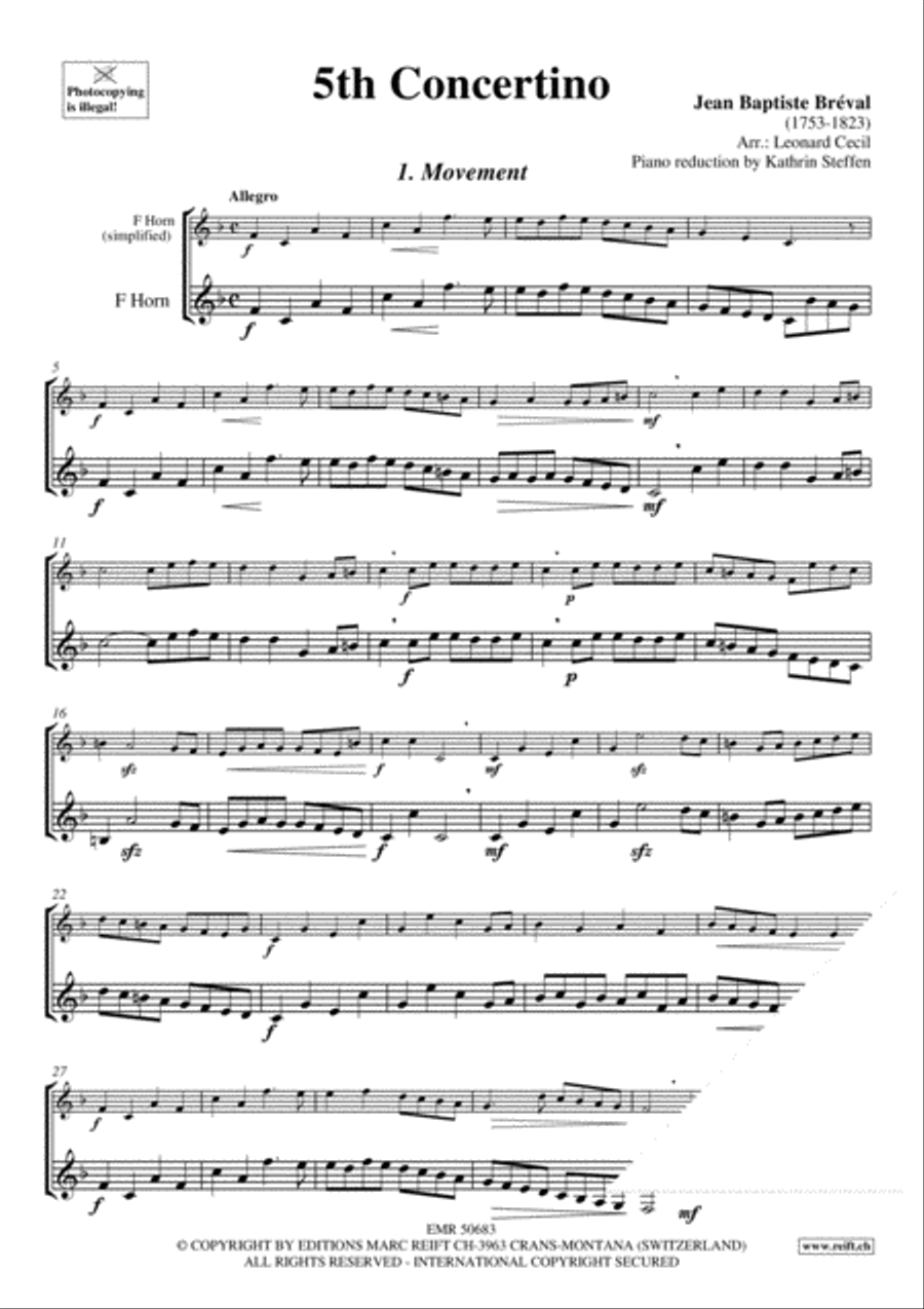 5th Concertino 5th Concertino Horn scores gallery preview page 3