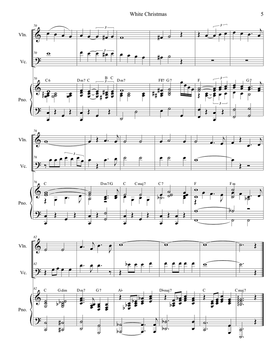 White Christmas Piano Trio scores gallery preview page 5