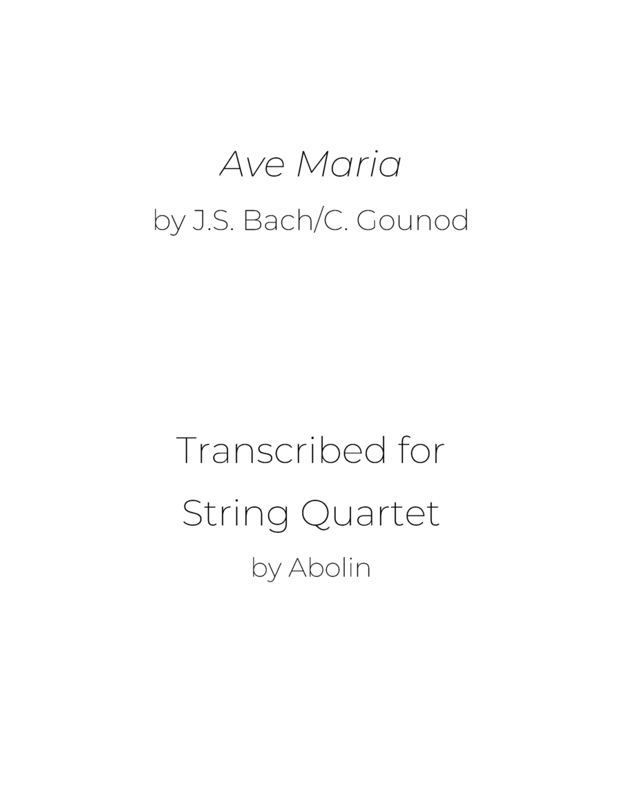 Bach/Gounod: Ave Maria - String Quartet String Quartet scores gallery preview page 1