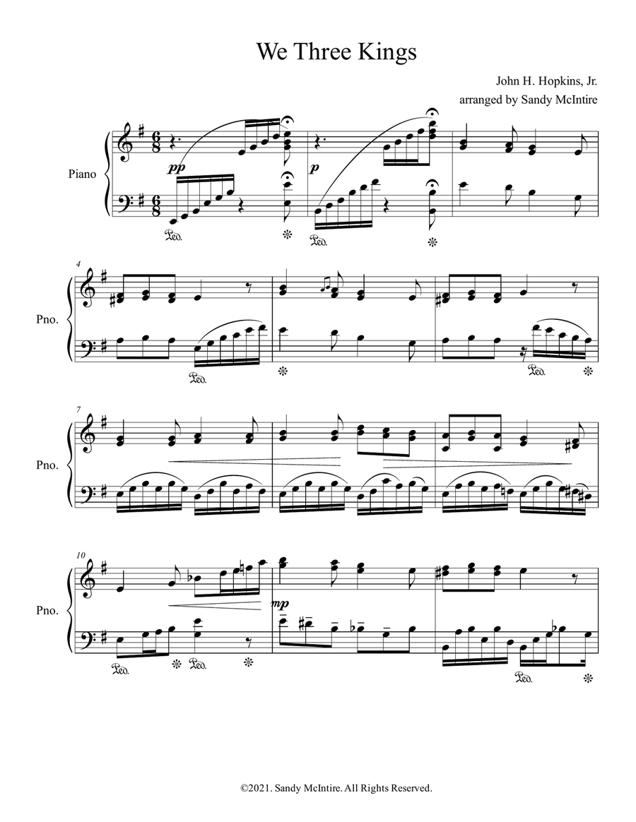 We Three Kings Piano Solo scores gallery preview page 1