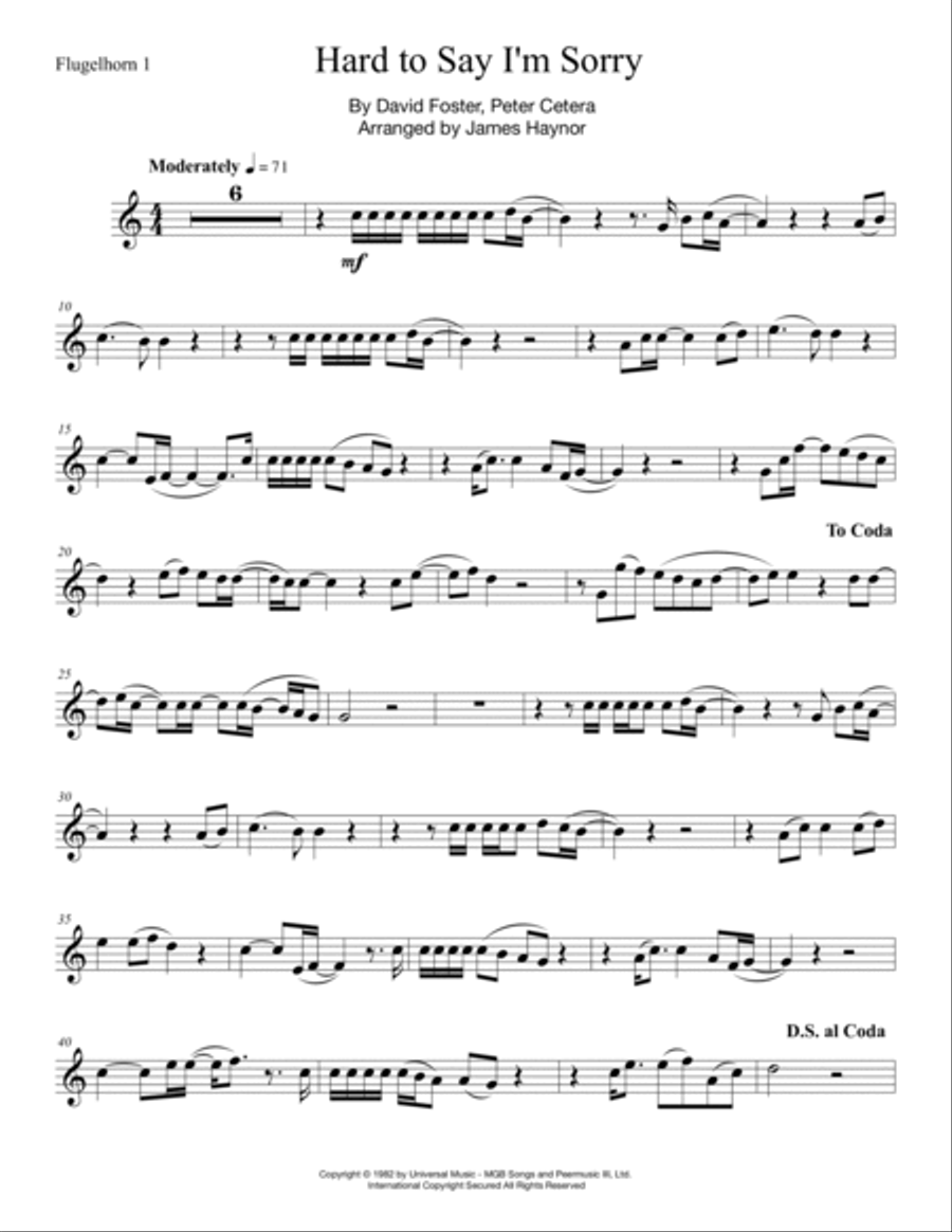 Hard To Say I'm Sorry Brass Ensemble scores gallery preview page 6