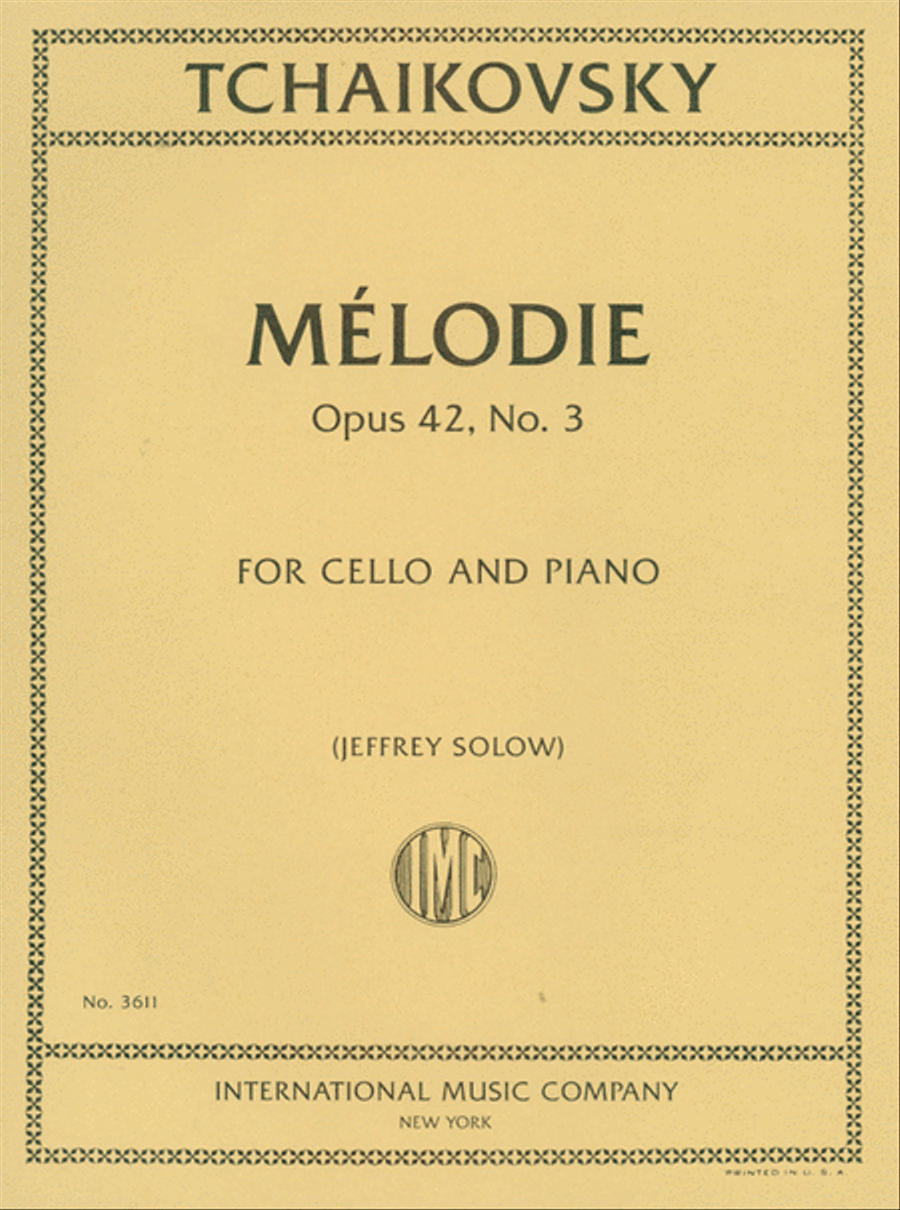 Melodie, Opus 42, No. 3 Piano Accompaniment scores gallery preview page 1