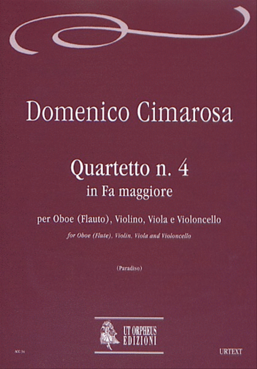 Quartet No. 4 in F Major for Oboe (Flute), Violin, Viola and Violoncello Flute scores gallery preview page 1