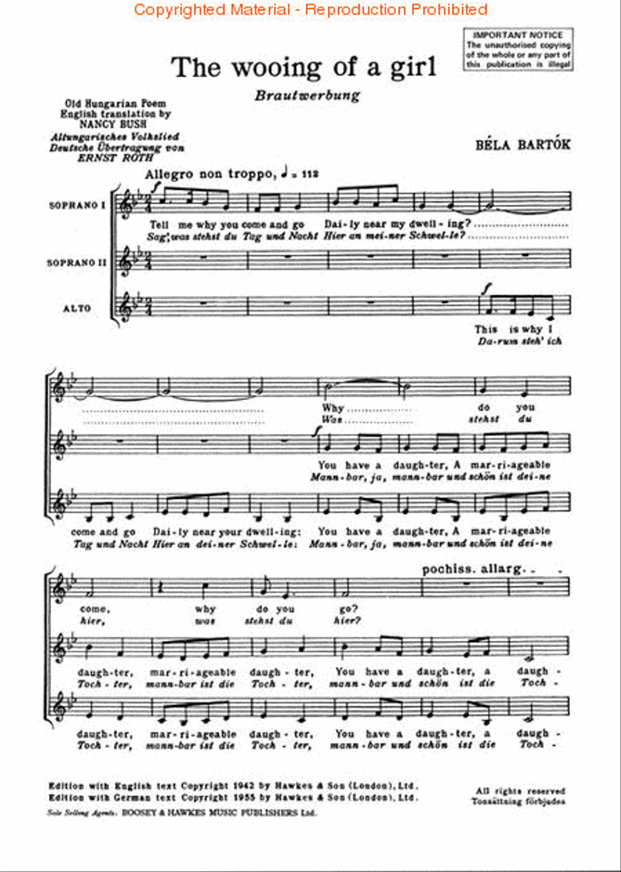 The Wooing of a Girl SSA scores gallery preview page 2