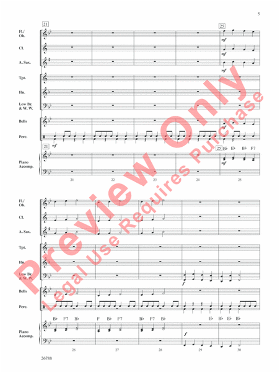 Two Bridges March Concert Band scores gallery preview page 6