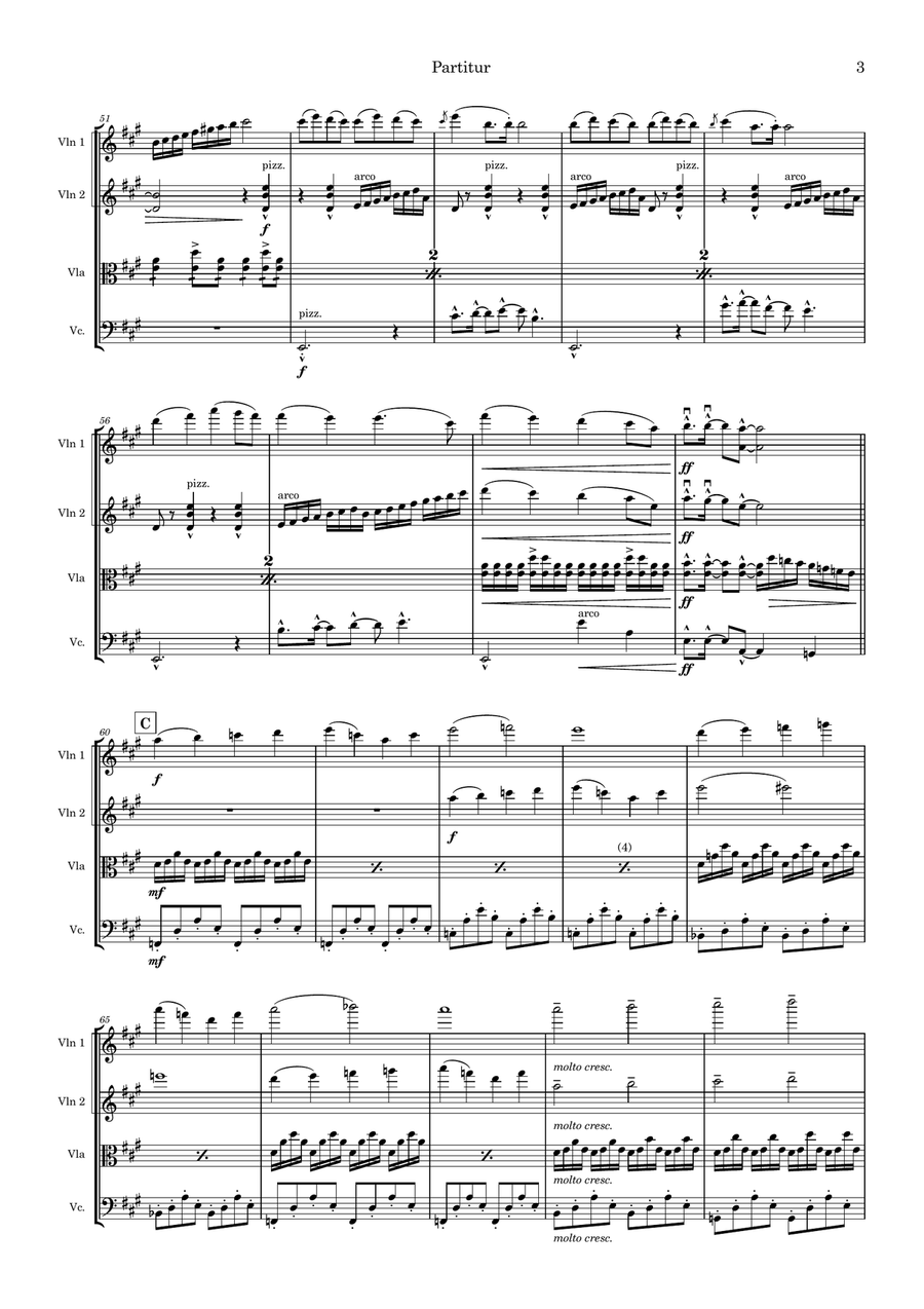 Kur tu teci Kur tu teci String Quartet scores gallery preview page 3
