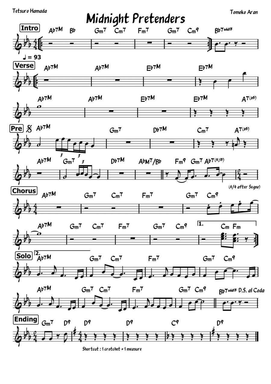Midnight Pretenders Piano scores gallery preview page 1