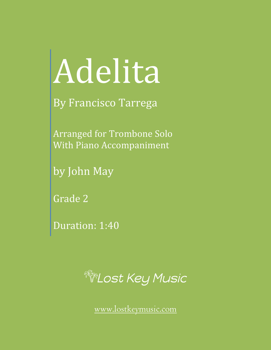 Adelita-Trombone Solo (Optional Piano Accompaniment) Chamber Music scores gallery preview page 1