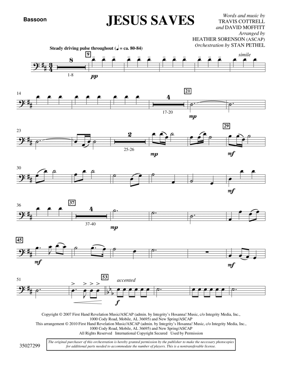 Jesus Saves - Bassoon Choir scores gallery preview page 1
