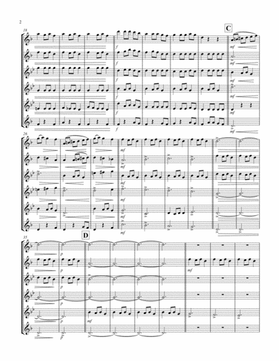 Carol of the Bells (F min) (Saxophone Sextet - 2 Alto, 3 Ten, 1 Bari) image number null