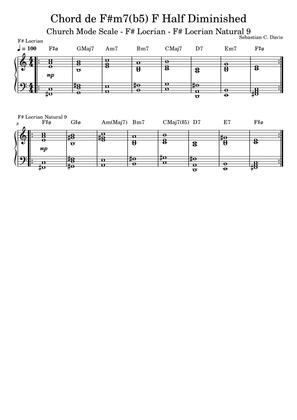 Chords Scales Church Mode F# Locrian and F# Locrian Natural 9