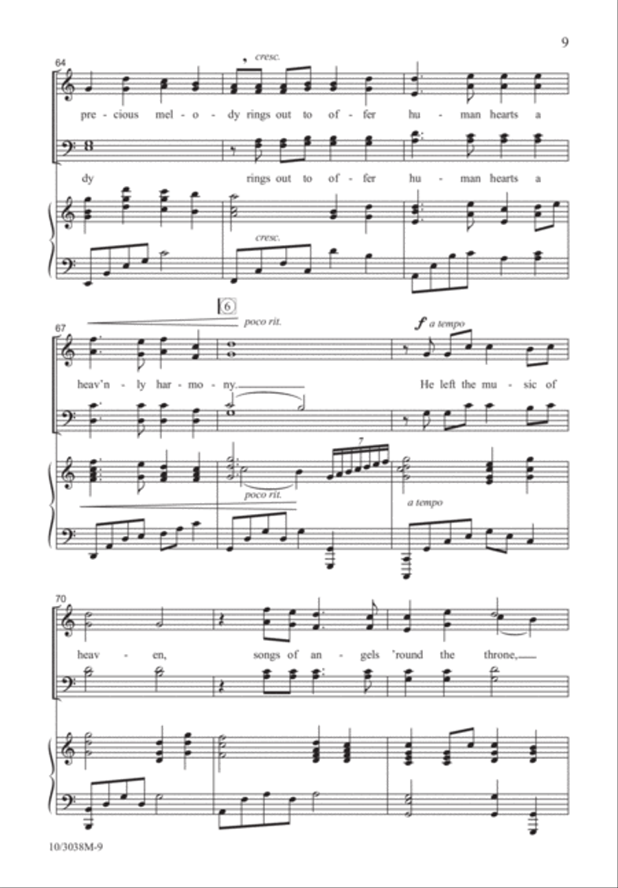 He Left the Music of Heaven Divisi scores gallery preview page 9