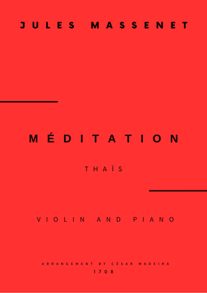 Book cover for Meditation from Thais - Violin and Piano (Full Score and Parts)