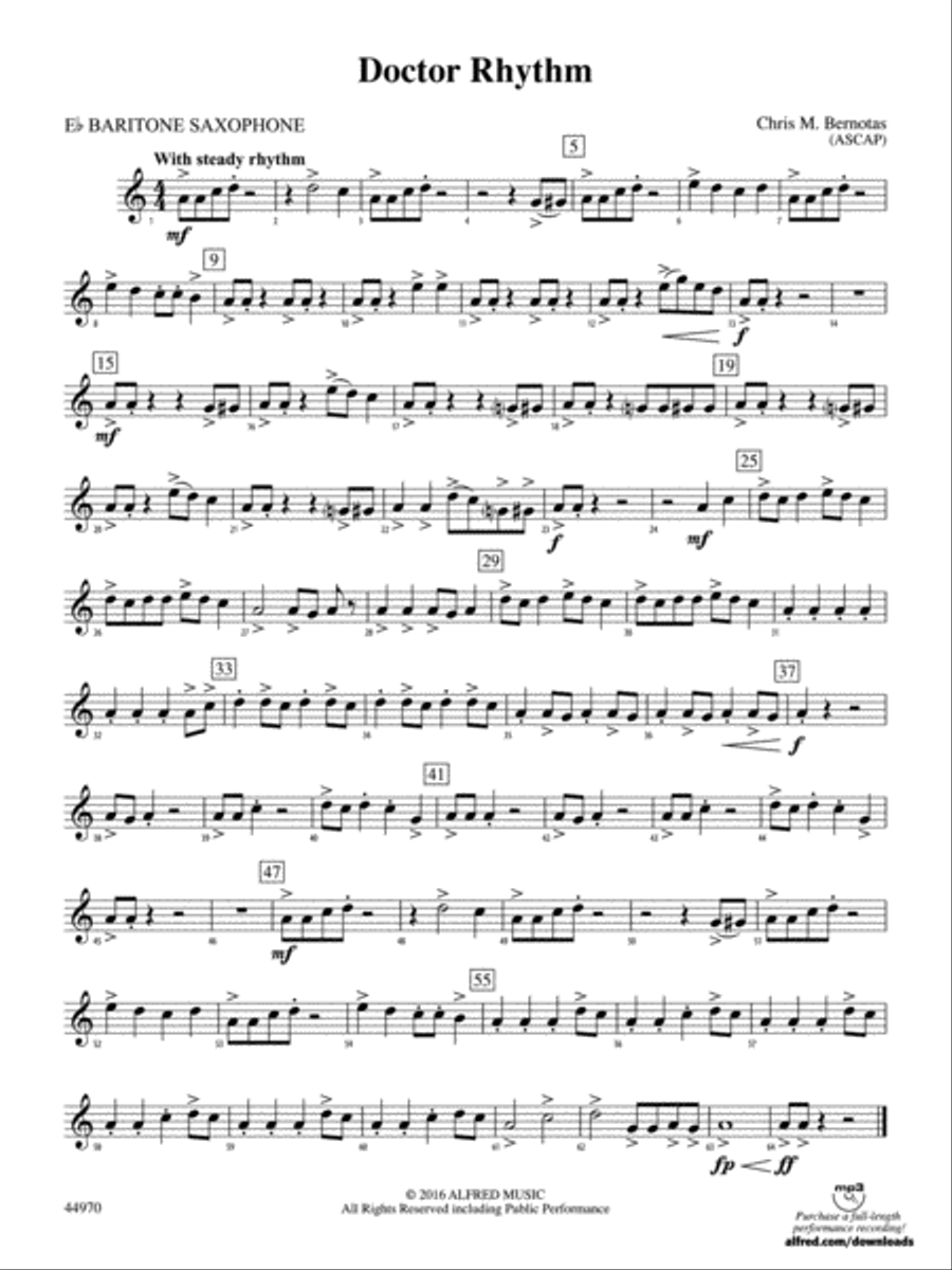 Doctor Rhythm: E-flat Baritone Saxophone Concert Band scores gallery preview page 1