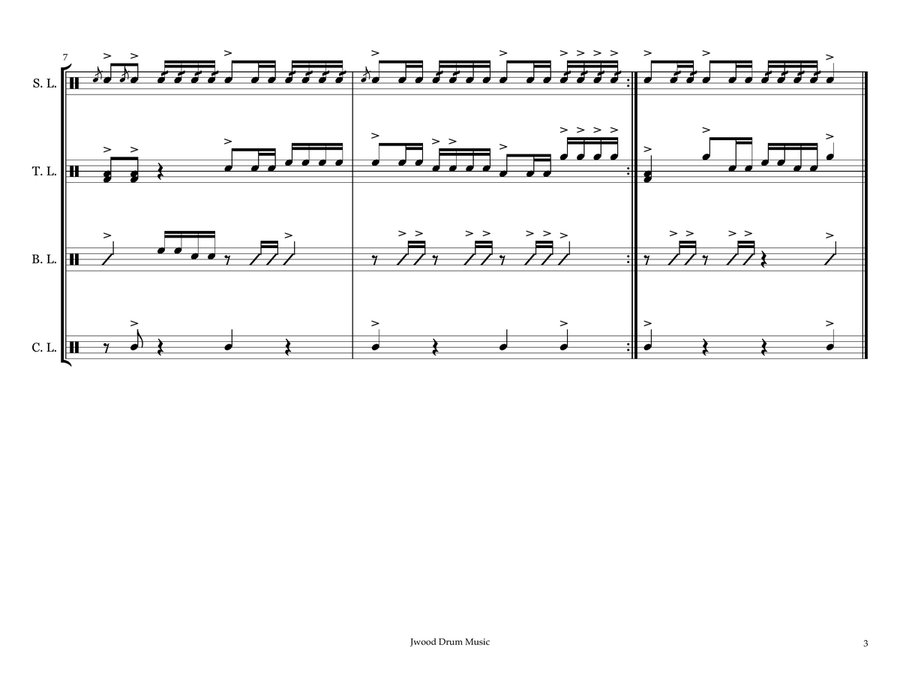 Box (Drumline Cadence) Box (Drumline Cadence) Marching Band scores gallery preview page 3