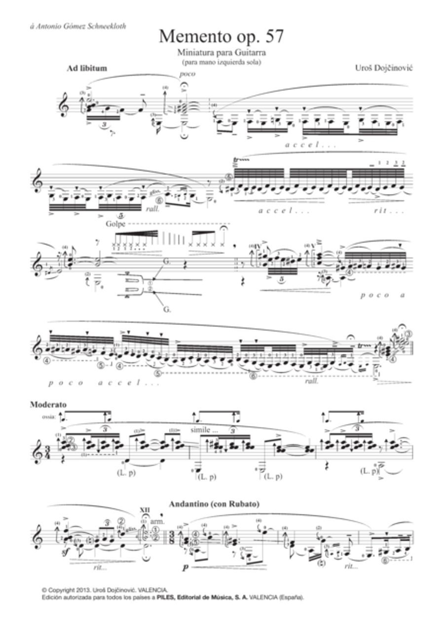 Memento Op. 57 Guitar scores gallery preview page 2