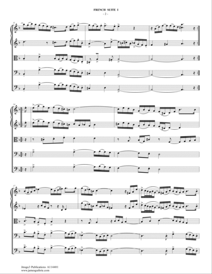 BACH: Six French Suites Complete BWV 812-817 for String Orchestra String Orchestra scores gallery preview page 2