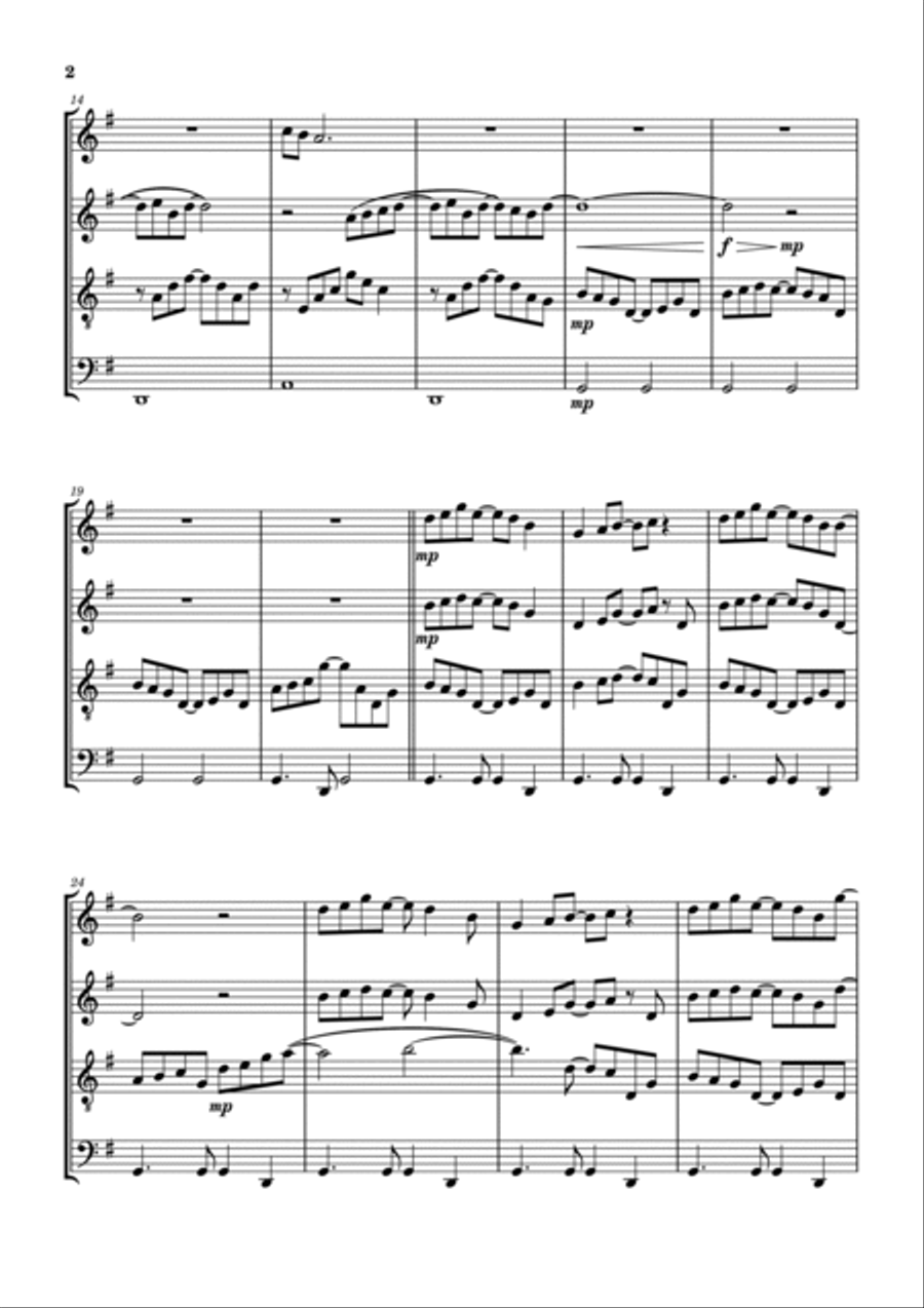 Fly Away Saxophone Quartet scores gallery preview page 3