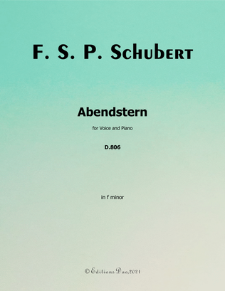 Book cover for Abendstern, by Schubert, in f minor
