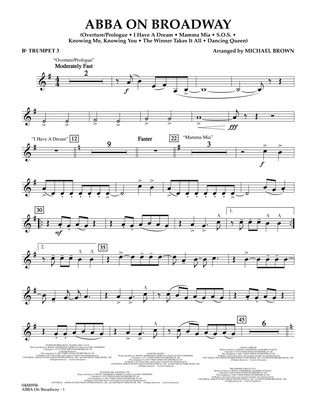 Book cover for ABBA on Broadway (arr. Michael Brown) - Bb Trumpet 3