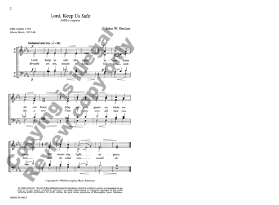 Six Choral Prayers 4-Part scores gallery preview page 2