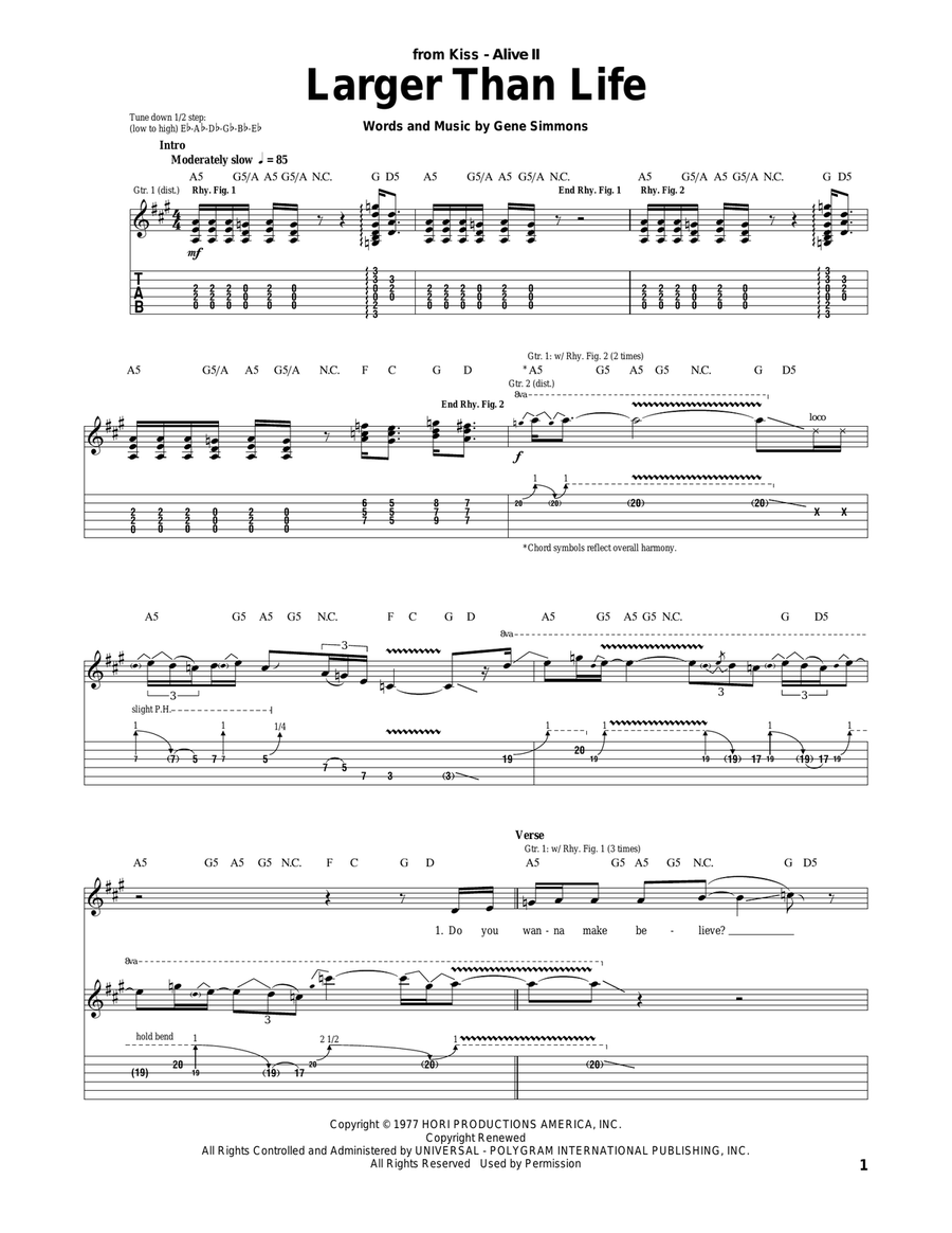 Larger Than Life Acoustic Guitar scores gallery preview page 1