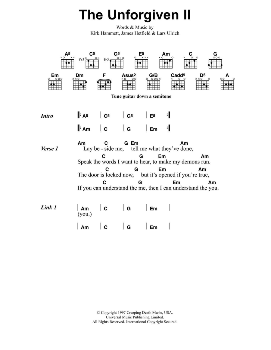 The Unforgiven II Electric Guitar scores gallery preview page 1