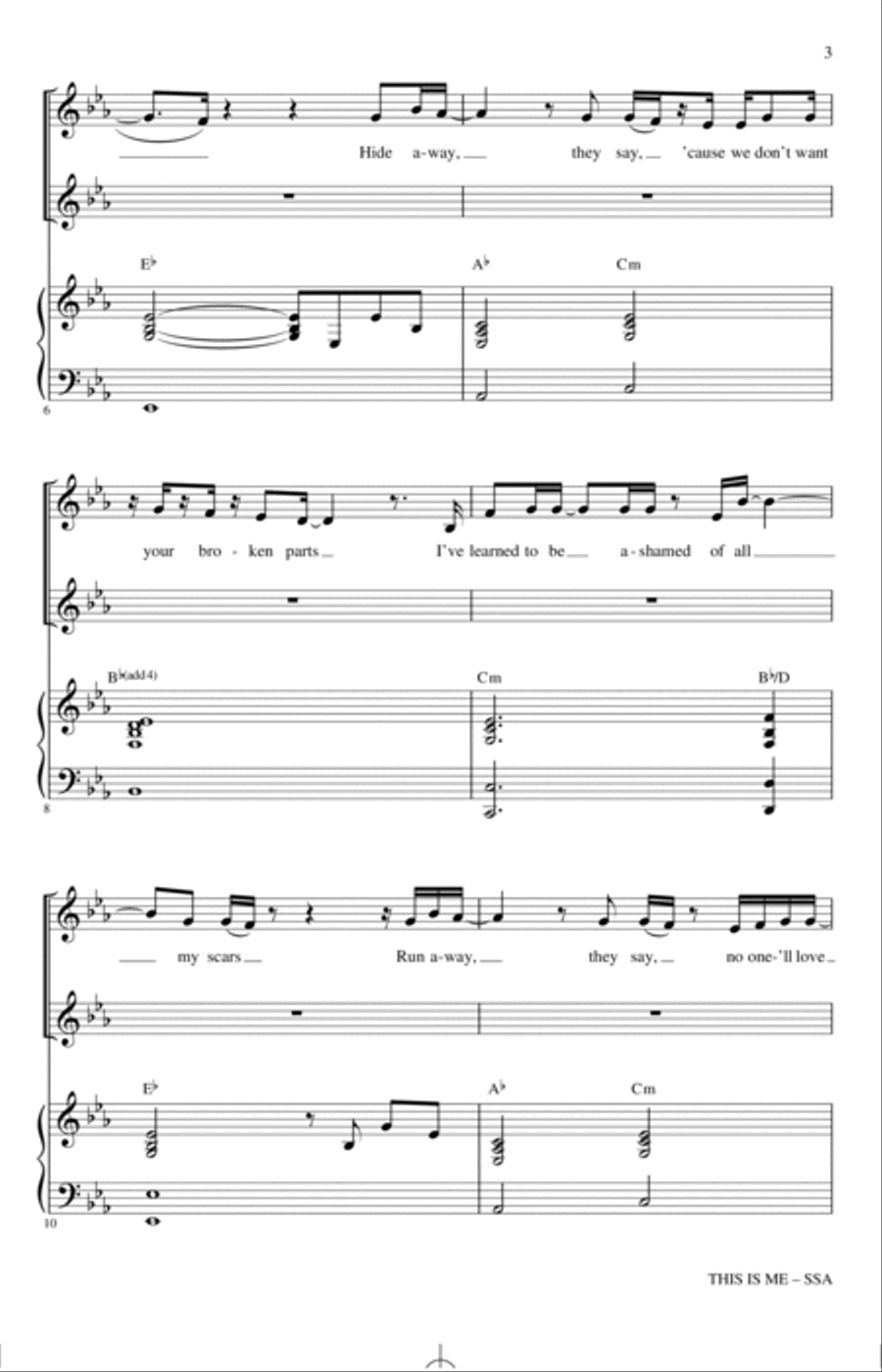 This Is Me (from The Greatest Showman) (arr. Mac Huff) SSA scores gallery preview page 2