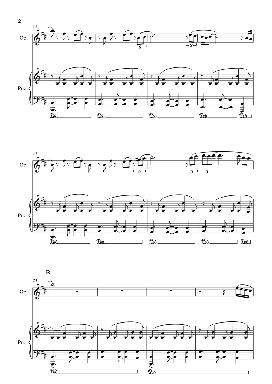 Parallel Lines (Oboe & Piano) Chamber Music scores gallery preview page 3