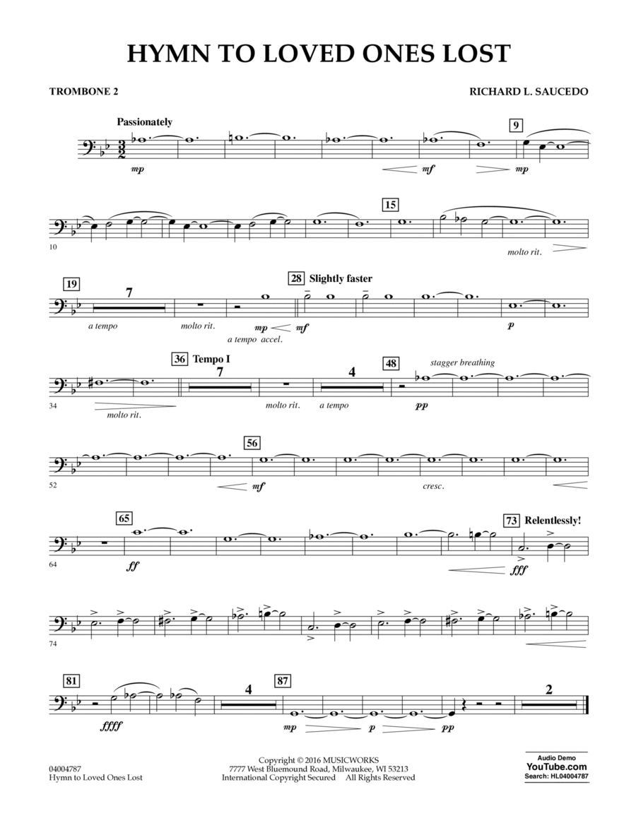Hymn to Loved Ones Lost - Trombone 2