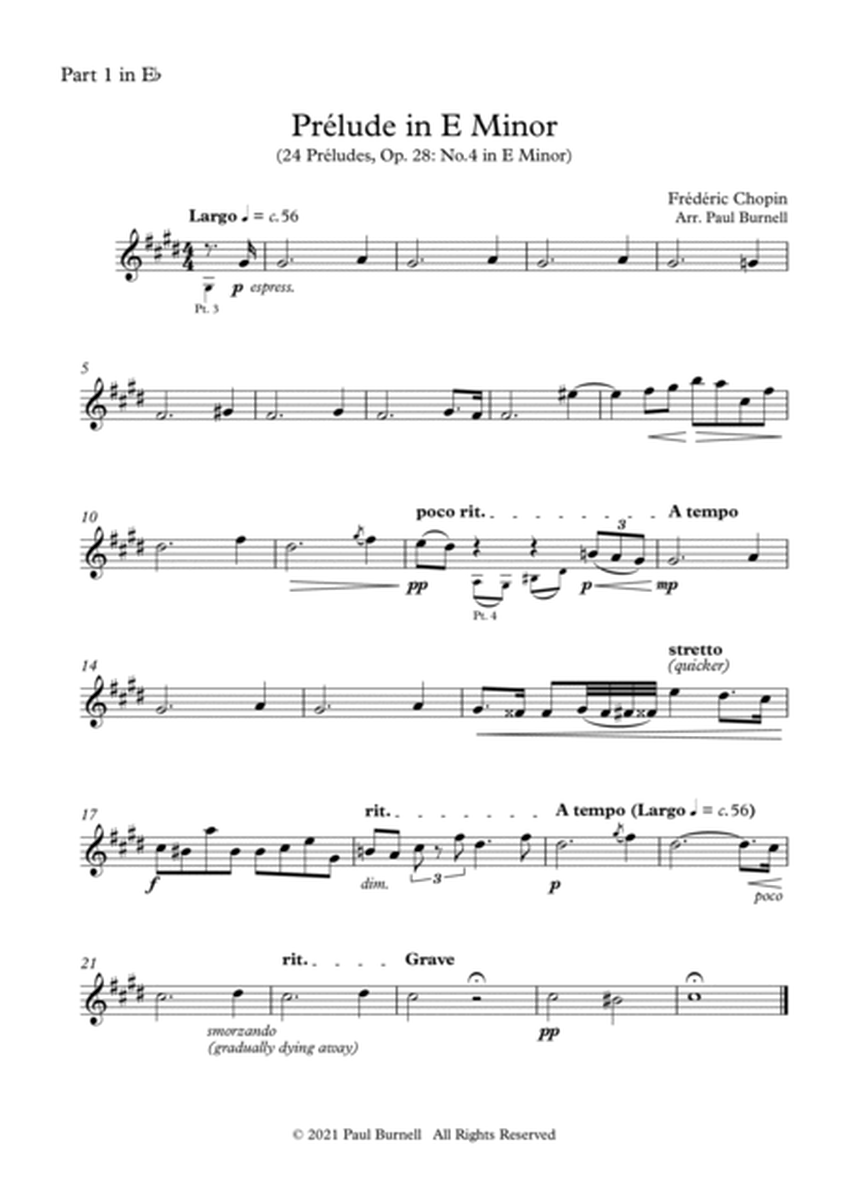 Prélude in E Minor, arranged for instruments in four parts image number null