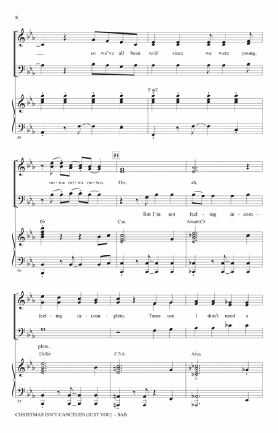 Christmas Isn't Canceled (Just You) (arr. Mark Brymer) 3-Part scores gallery preview page 7